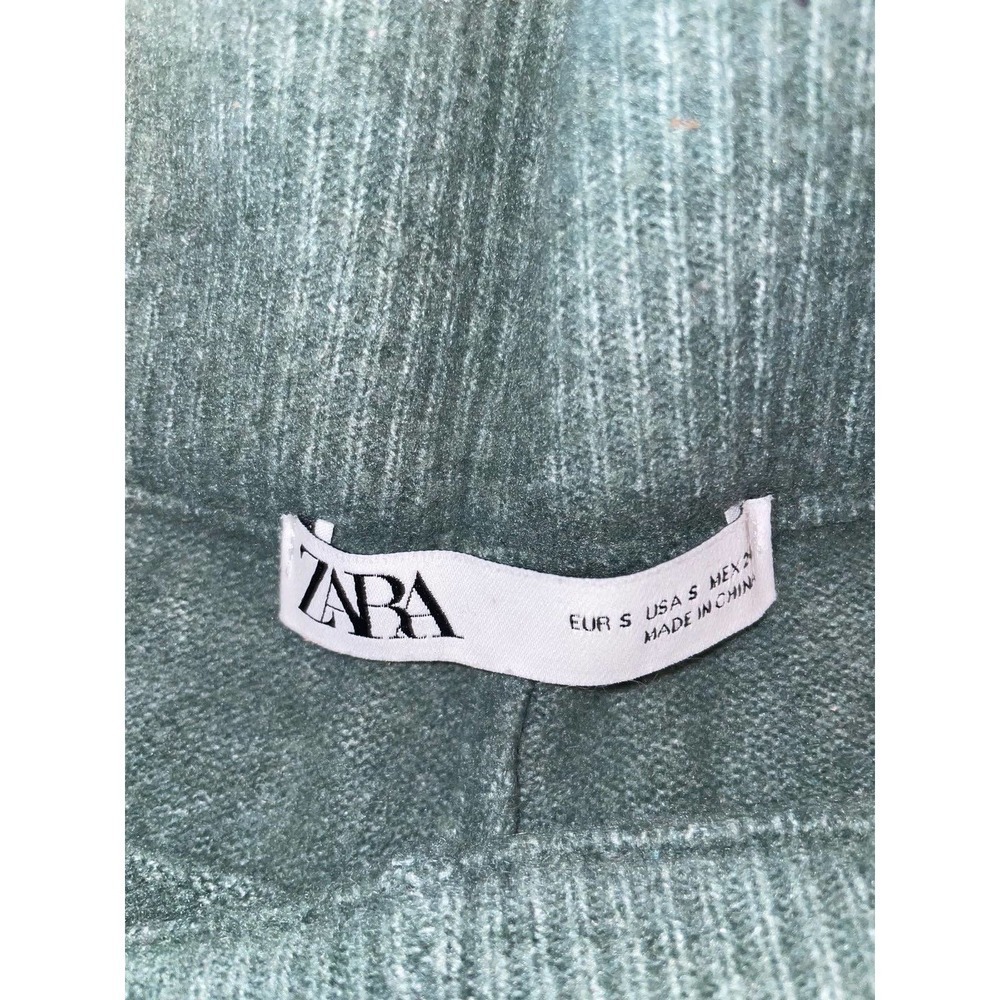 Zara Green Knit Pants Size Small - Picture 4 of 8